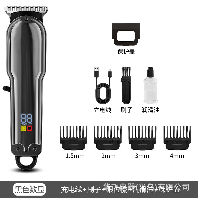 Cortadora eléctrica transparente cortapelos talla Clipper cabeza de aceite cortadora eléctrica profesional empuje muesca talla peluquería cortadora de cabello