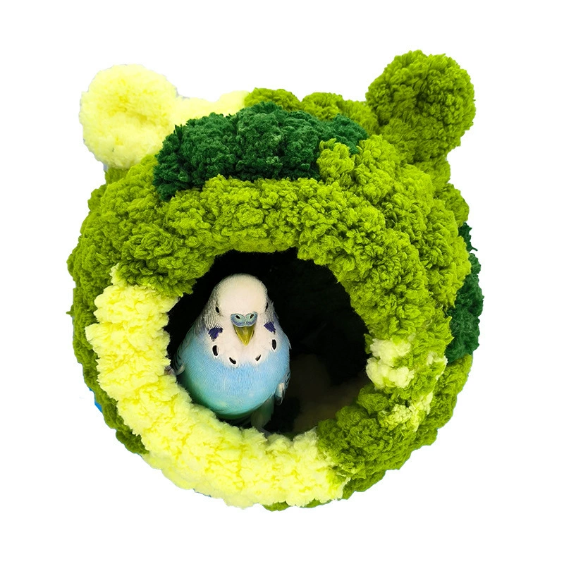 Handmade Thick Knitted Bird Nest, Plush Velvet, Supported Structure — Small/Medium/Large