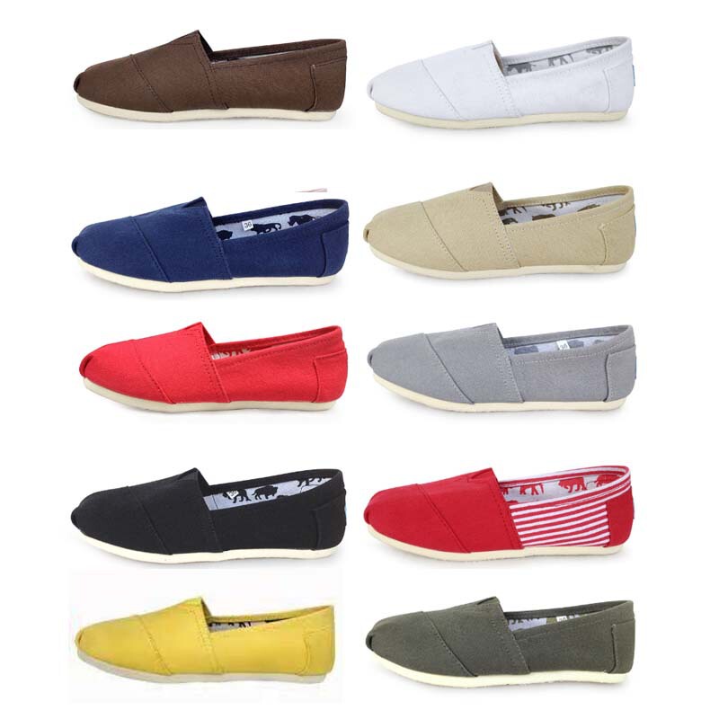 Cross-border Factory Direct Supply Slip-on Canvas Shoes Men's and Women's Lazy Shoes Solid Color Thomas Shoes Mary Shoes