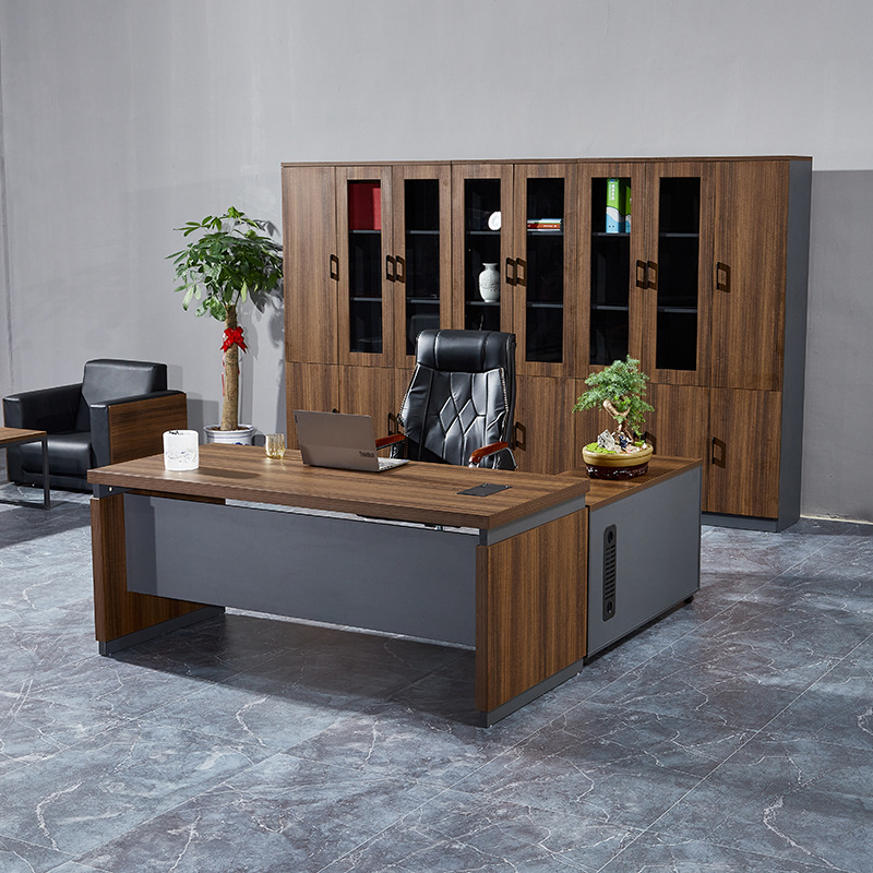 大班台简约现代老板桌总裁桌子单人财务办公桌办公室经理主管桌椅