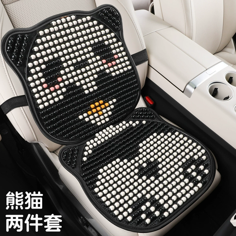 Мультяшный деревянный бус автомобильный подушка сиденья Массаж спинки Панда деревянный бисер сиденья спинка сиденья офис квадратная подушка спинка