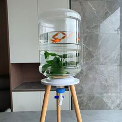 ミネラルウォーターバケツを水槽アクセサリーに変える、魚飼育スタンド、水槽のクリエイティブな改造、純粋で透明なPCの自作
