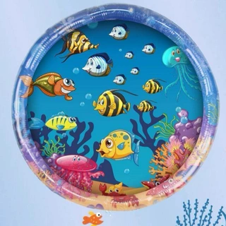跨境批发环保PVC婴儿拍拍水垫海洋世界鲨鱼款宝宝爬行垫充气坐垫