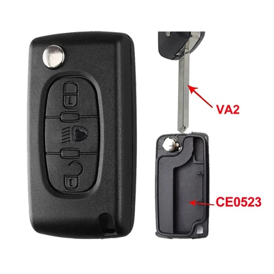 Car Keys Key Shell Replacement for - 3-buttons-light-button-slotless-and-seatless-va2ce0523