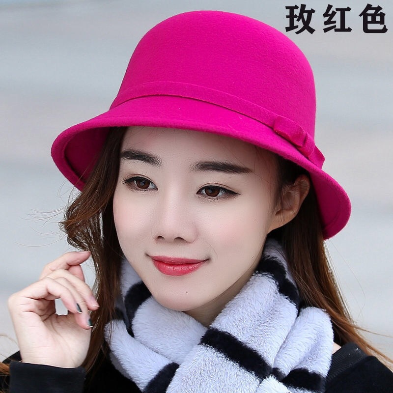 Sombrero de lana femenino, estilo retro y elegante, primavera-otoño