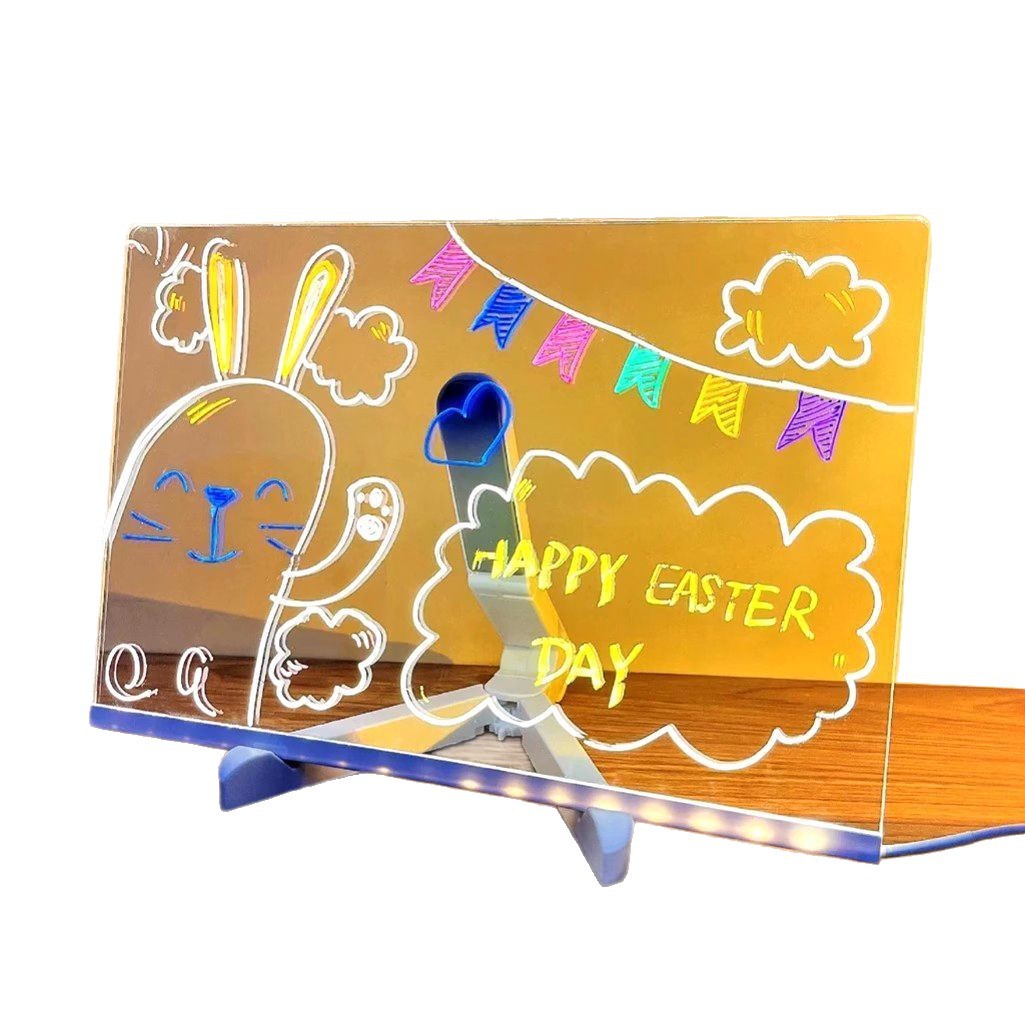 Regalo del Día del Niño Tablero de dibujo luminoso para niños con luz, color transfronterizo transparente, puesto de oficina, pizarra, se puede borrar