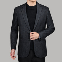 批发秋冬男西服商务休闲单西外套时尚舒适格纹单排扣潮流男士西装