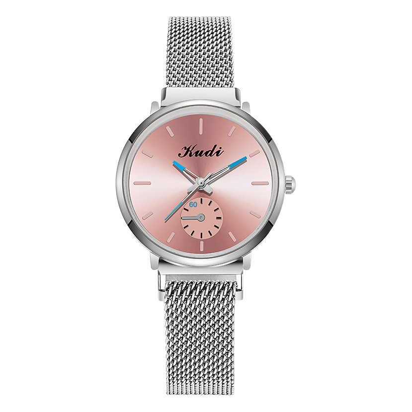 2023 Comercio exterior nuevo reloj moda femenina europea y americana retro estudiante coreano simple pequeño reloj de correa de malla redonda