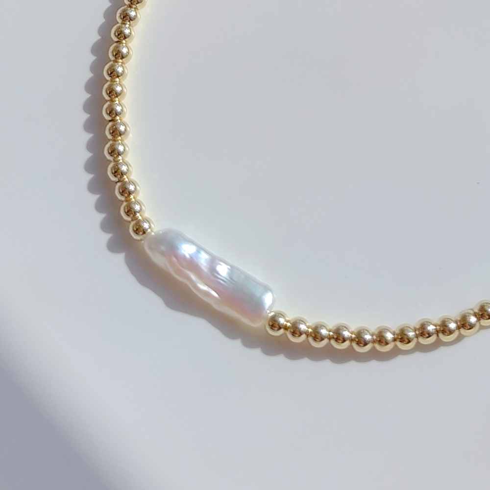 Daily Occasion Freshwater Pearl, Copper Material 1 Piece Fashion Round Freshwater Pearl Copper Plating Necklace