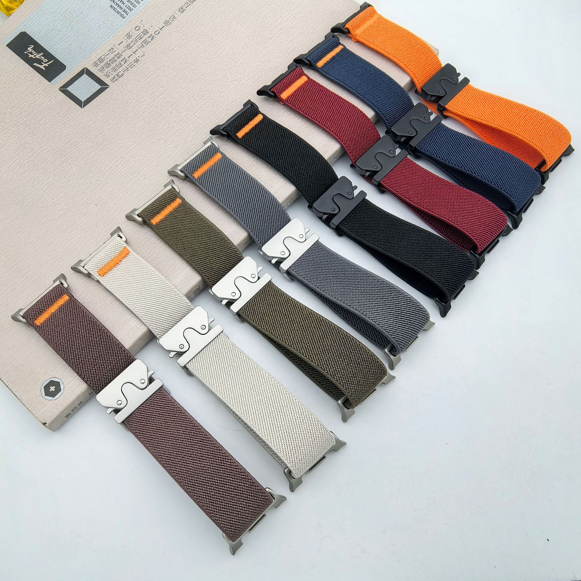 Suitable for Samsung Galaxy Watch8 Metal Connector Elastic Nylon New Patented Parachute Buckle Strap