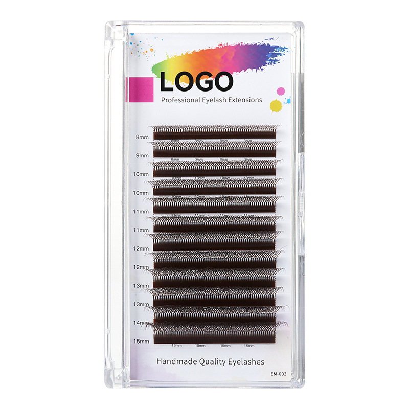 Fábrica de belleza de pestañas negro marrón pelo suave 0.07 mezcla marrón transfronterizo pestañas caramelo injerto de trébol pestañas falsas