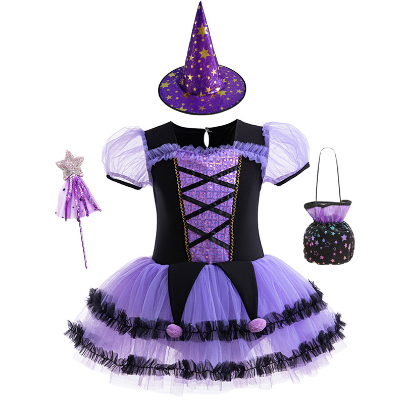 儿童蓬蓬裙女童公主裙钢琴演出服 小主持人蓬蓬裙花童生日晚礼服