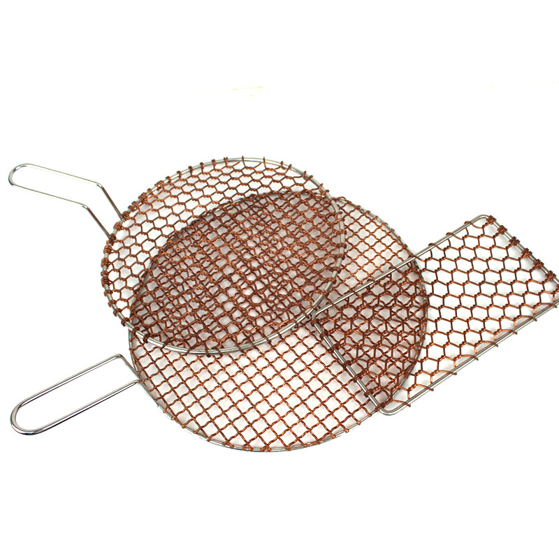 Fabricante Suministra Parrilla para Barbacoa, Red para Asar, Barbacoa Tradicional de Carbón, Alambre de Cobre Multifuncional, Fácil de Limpiar, Antioxidante, Brochetas