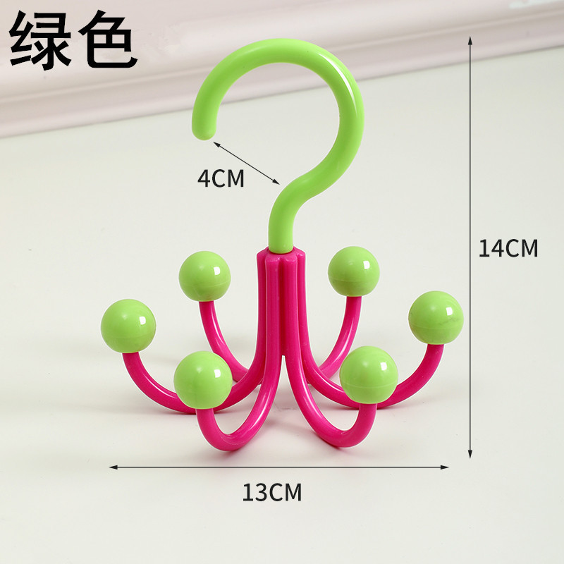 多巴胺旋转六爪挂钩挂包架家用多功能内衣衣帽挂钩免打孔收纳架子|undefined