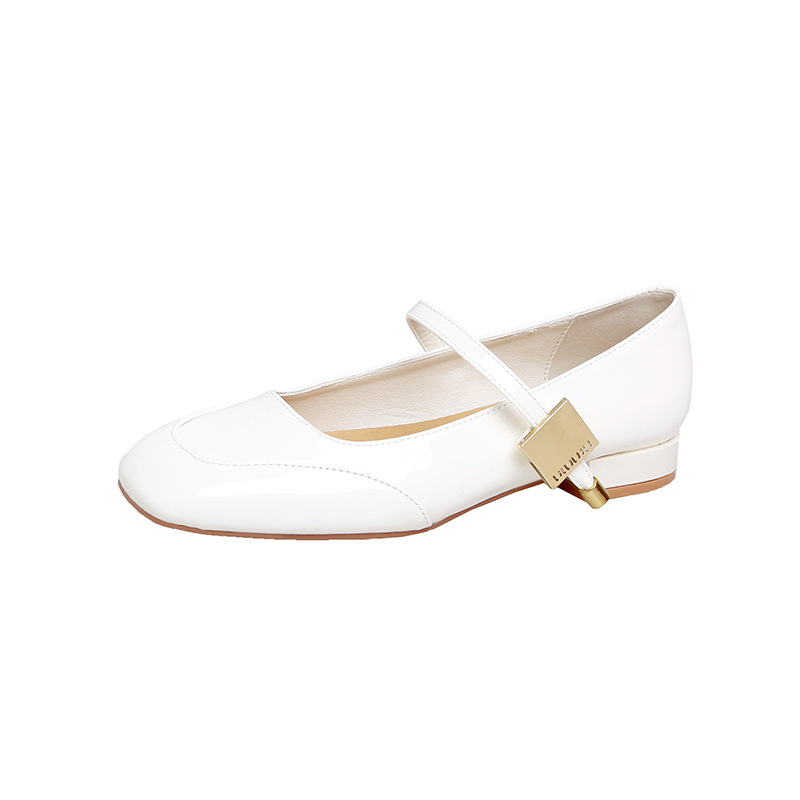 2025 primavera nueva cabeza cuadrada zapatos marizhen de mujer francesa una correa de noche suave zapatos de tacón rojo grueso para mujeres