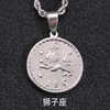 Sophisticated zodiac signs stainless steel, necklace, brand coins, pendant, European style