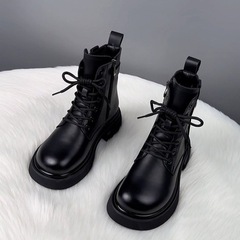 厚底马丁靴女2025新款秋冬加绒英伦风爆款炸街瘦瘦保暖软底中筒靴