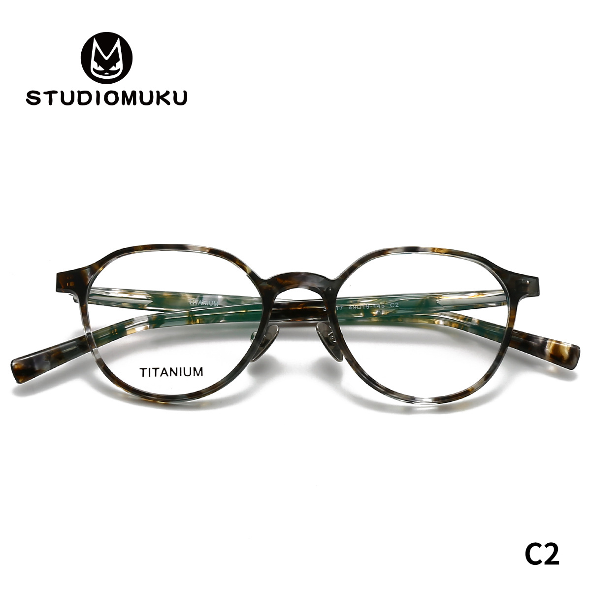 STUDIOMUKU gafas de madera frescas, simples y no simples, marcos de gafas de placa, marcos de gafas de titanio sólido y grueso