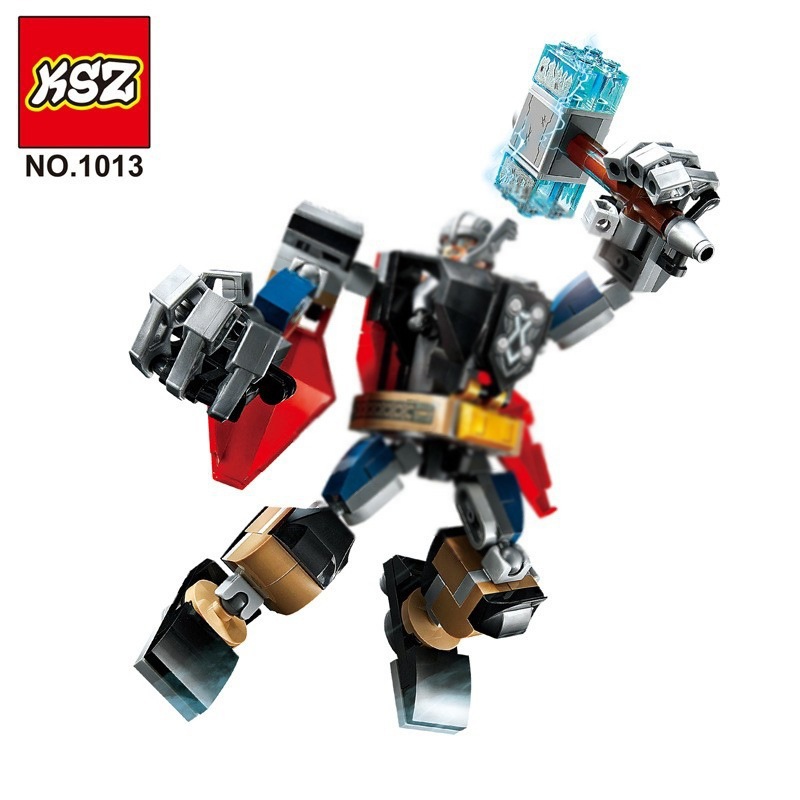 리그 오브 히어로즈 1012 스틸 미국 팀 메카 퍼즐 조립 빌딩 블록 장난감 국경 간  가방