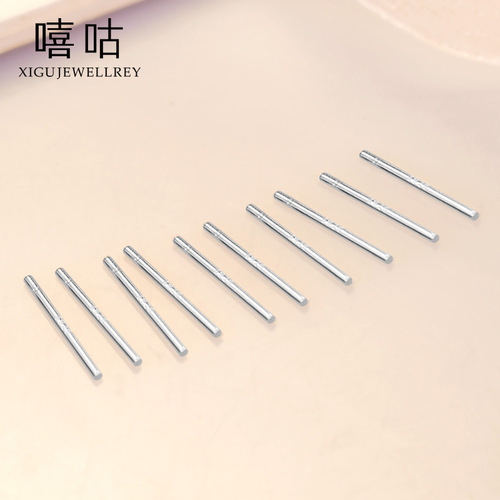 Xigu Simple 925 Tremella Stick Jewelry 990 999 Pure Silver Ear Needle Silver Stick Ear Hole Ear Needle Wholesale