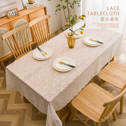 French hollow white lace American country Nordic rectangular tablecloth picnic cloth photo background cloth cover