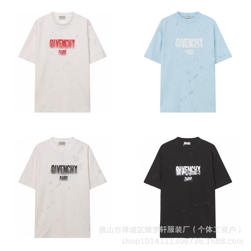 Cross-Border High-Quality New Style Cut-Out Round Neck Short-Sleeve Loose Fit Unisex Fashion Trendy Versatile Top T-Shirt Cross-Border High-Quality New Style Cut-Out Round Neck Short-Sleeve Loose Fit Unisex Fashion Trendy Versatile Top T-Shirt