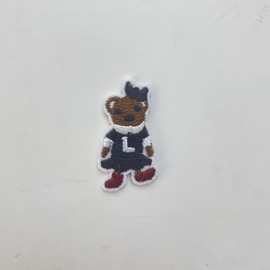 厨师棕熊卡通刺绣补丁布贴 厂家现货批发电脑绣花标服装装饰辅料