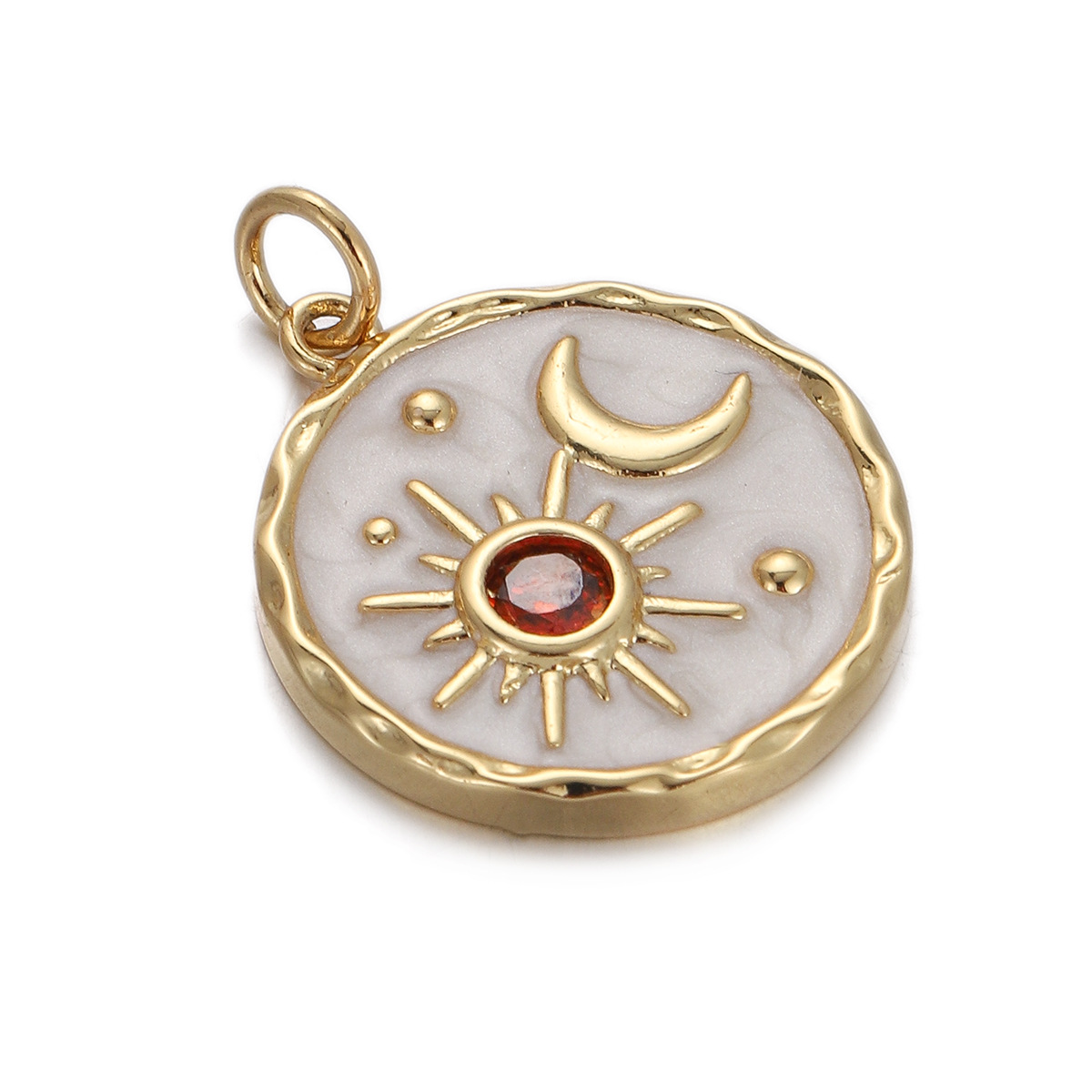 4g Weight Pendant Jewelry Making Type Gold Plated Plating Material Zircon Inlay Material 1 Piece Quantity Holiday, Daily Occasion Copper Material Geometric, Star, Moon Pattern Women's Gender Enamel Design Simple Style Style 1 Piece Copper Zircon Gold Plated Geometric Star Moon Pendant 17