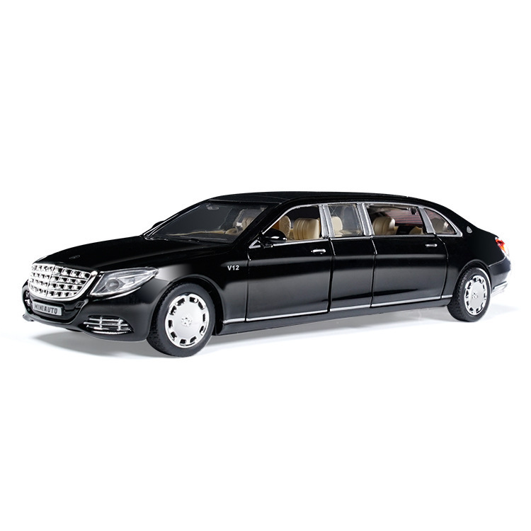 Jianyuan aleación modelo de coche 1:32 Maybach S650 versión extendida tire con sonido y luz 6 puerta coche modelo adornos