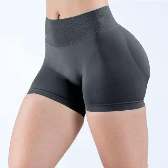 クロスボーダーdyfシームレスフィットネスヨガショートパンツ女性三分丈パンツハイウエストピーチヒップアップタイトなスピードドライスポーツランニング
