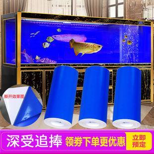 Thickened blue fish tank background sticker transparent opaque black white fish tank landscaping film factory outlet