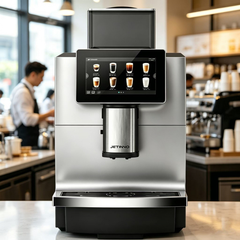Fully Automatic Coffee Machine, Commercial Techno Jl30, Automatic Water Filling, Silver Color, Professional Italian and American Style Coffee Machine for Offices Fully Automatic Coffee Machine, Commercial Techno Jl30, Automatic Water Filling, Silver Color, Professional Italian and American Style Coffee Machine for Offices