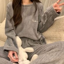 暖可爱套装珊瑚绒居家外穿百搭休闲宽松保暖仙女睡衣女秋冬新款
