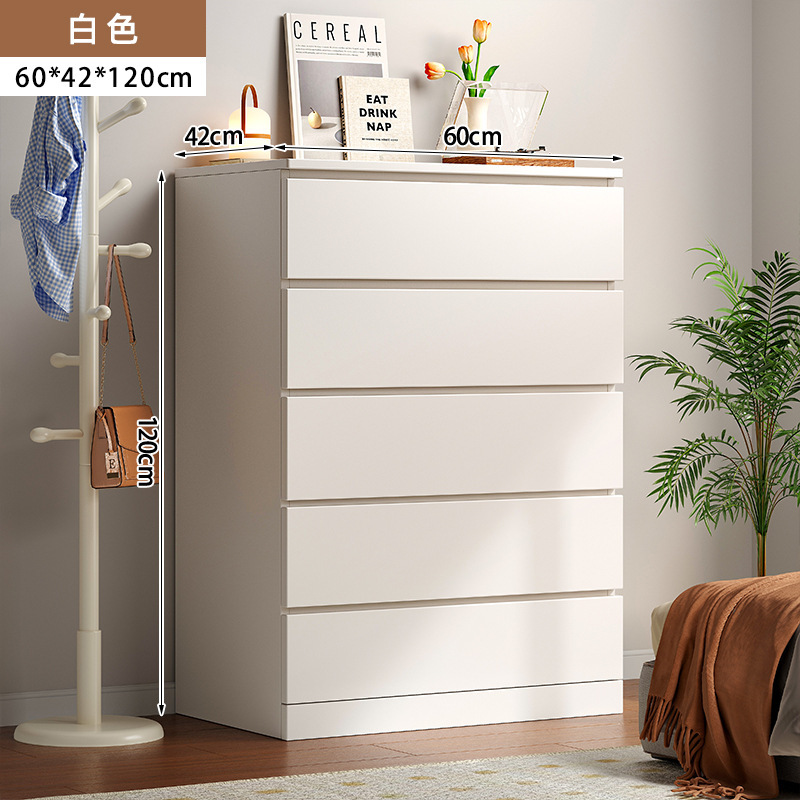 Armario de madera maciza, armario de almacenamiento para dormitorio, armario simple y moderno, armario de almacenamiento de sala de estar contra la pared, armario de cola de noche, armario de cajones