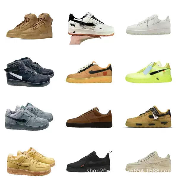 High-Quality Off-White Air Force1 Fashionable Og Style Breathable Low-Top Sneakers for Both Men and Women