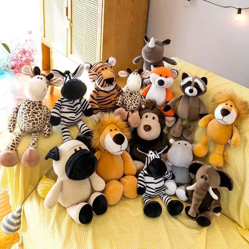 森林动物毛绒玩具可爱猴子老虎狮子公仔儿童睡觉抱枕送女生礼物