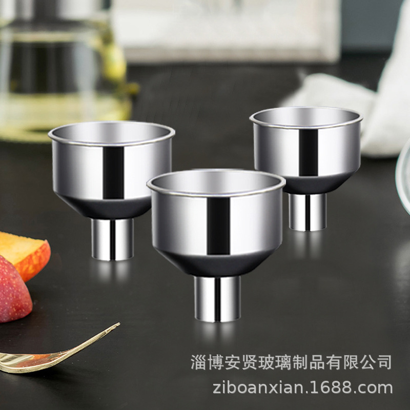 Embudo de acero inoxidable Mini tamaño pequeño embudo de olla de aceite distribuidor de fugas de aceite de la cocina del hogar inyector de aceite distribuidor de vino