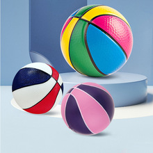新款彩色PVC充气小篮球单色弹力拍拍球6寸儿童室内外玩耍玩具皮球