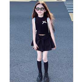 女童吊带套装夏季2025新款儿童洋气背心两件套女孩又酷又飒穿搭潮