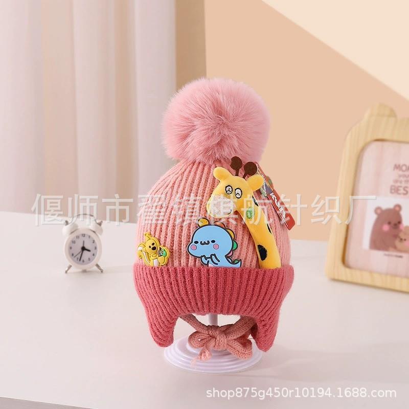 Gorro de punto para bebés abrigado y grueso, de lana – para recién nacidos en invierno, venta al por mayor.