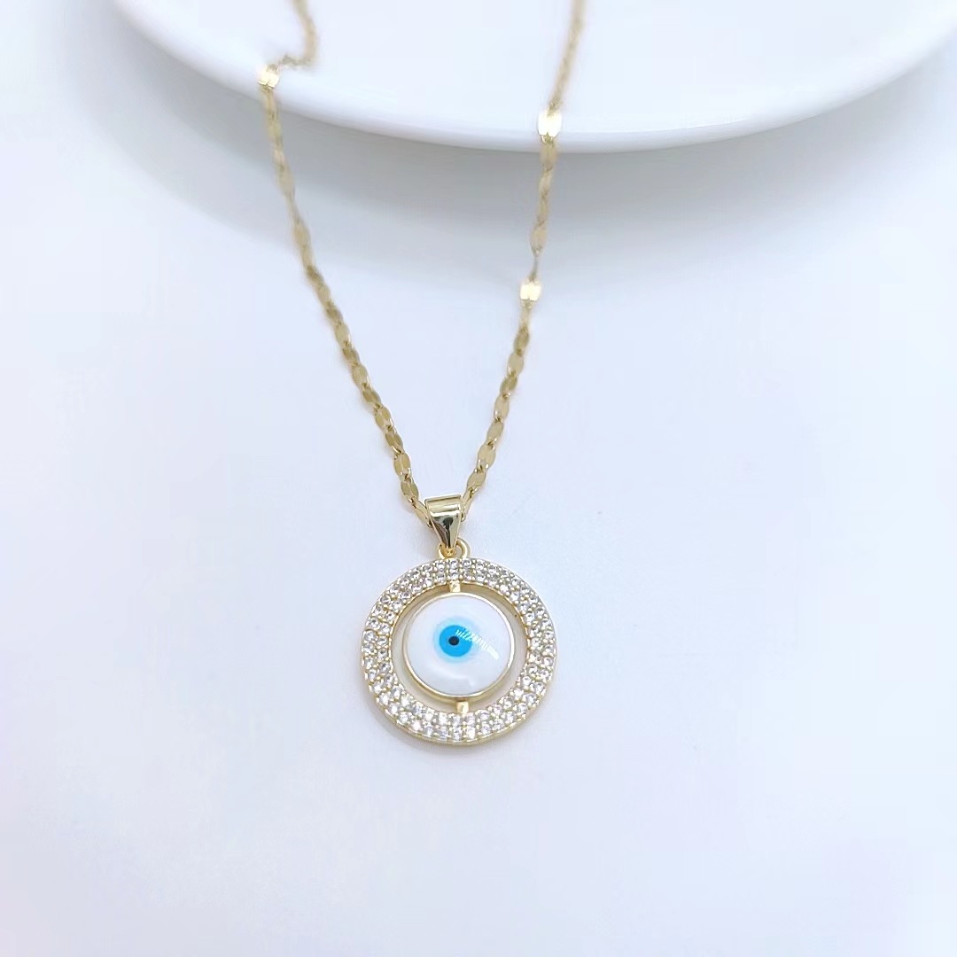 Womenu0027S Retro Fashion Geometric Titanium Steel Necklace Eye Stainless Steel Necklaces