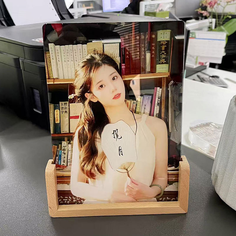 Marco de fotos de nogal en forma de U transfronterizo de 6 pulgadas, 7 pulgadas, 8 pulgadas, marco de fotos de boda de acrílico creativo simple y moderno