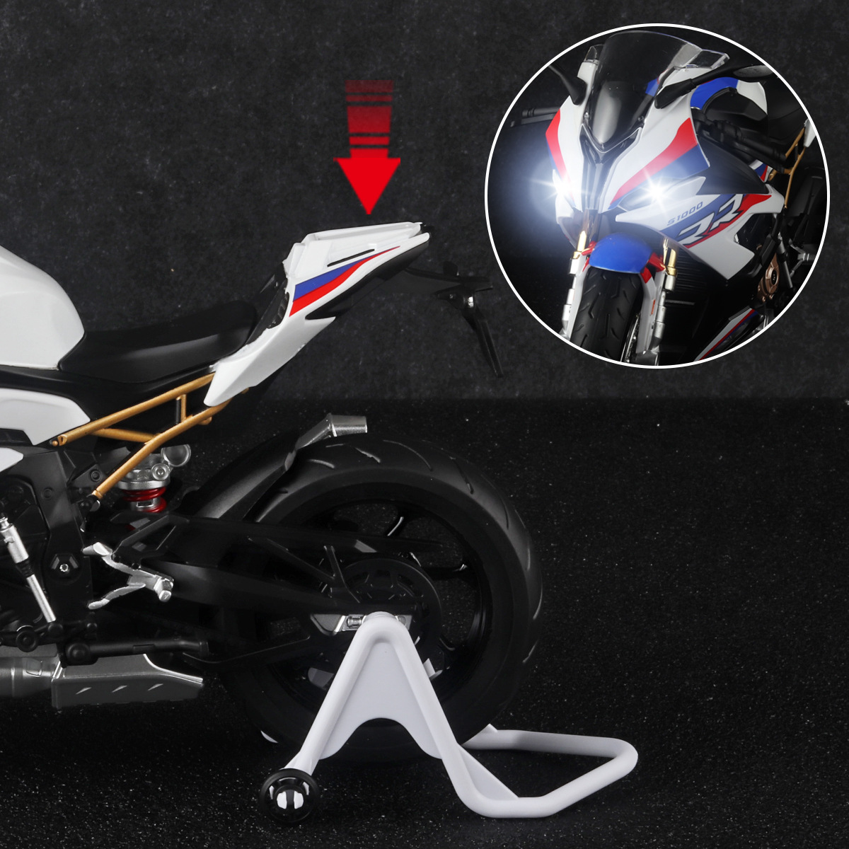 Modelo de Motocicleta de Aleación BaoMa S1000 1:9, Adorno Coleccionable Moderno y de Moda, Primera Motocicleta de Otoño