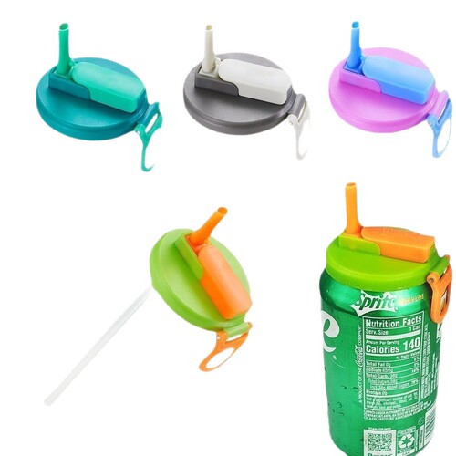 Best-selling foldable easy-to-use straw integrated overflow seal cover for cola and sprite bottles and cups