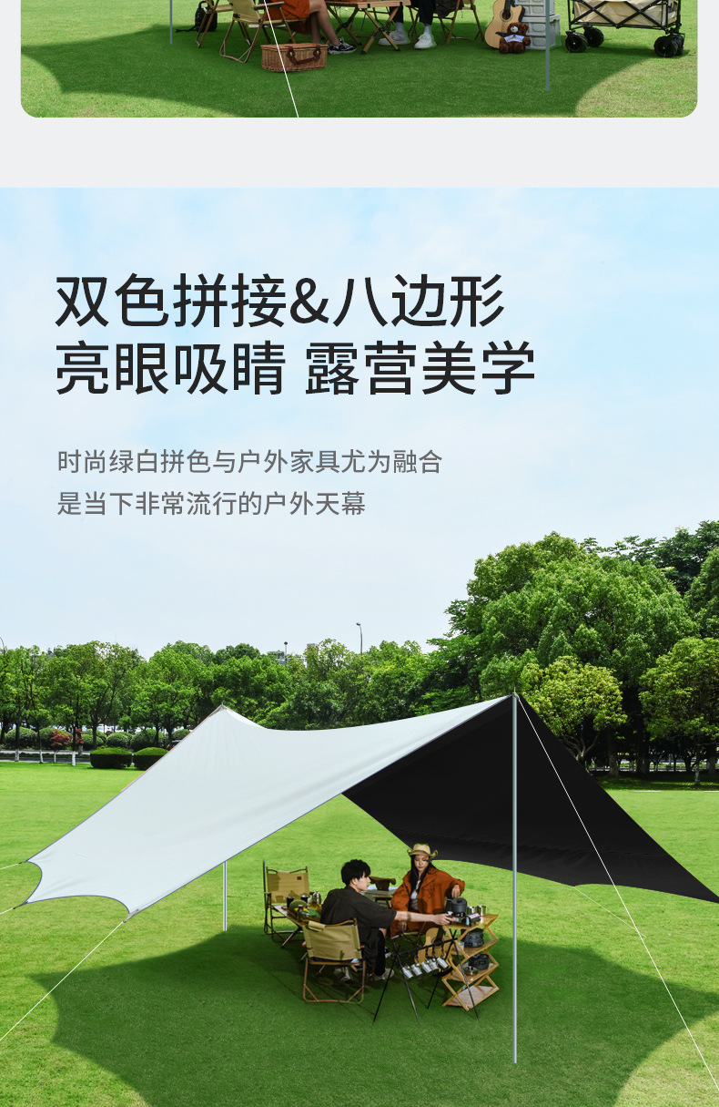 Vinyl Canopy Tent for 3-4 People, Outdoor Multi-Person Park Picnic Sunshade, Sun Protection, Rainproof, Thickened for Outdoor Camping
