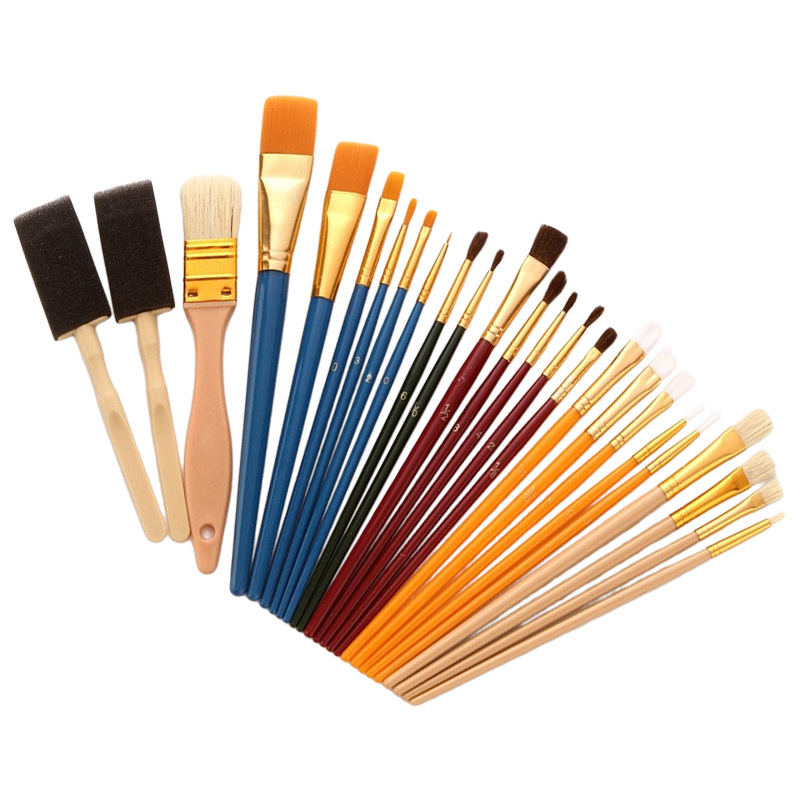 Cepillo de escritura cepillo al por mayor 25 multifuncional pintura al óleo cepillos traje estudiante arte pintura al óleo suministros básicos