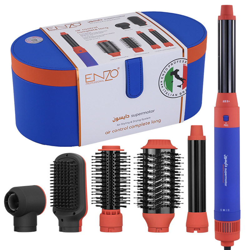 Enzo Cross-Border Six-In-One Hot Air Comb Multifunctional Hair Dryer Automatic Curling Iron Hair Styling Tool