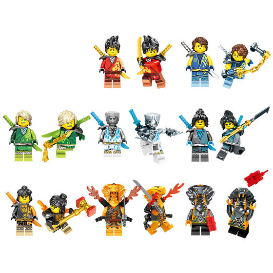 Cross-border e-commerce merchant wholesale phantom ninja figurine puzzle compatible with Lego bricks children's assembled toys
