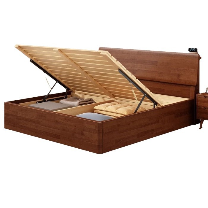 Cama de madera sólida moderna nórdica simple 1.5m cama doble de 1.8m cama individual de 1.2m cama secundaria