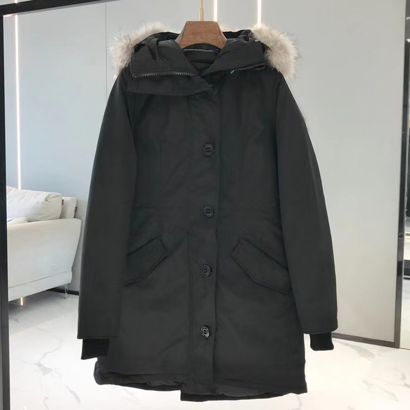 Cross-Border Export 05 Women's Tuxedo down Jacket Same Style Winter Parka with Large Buttons